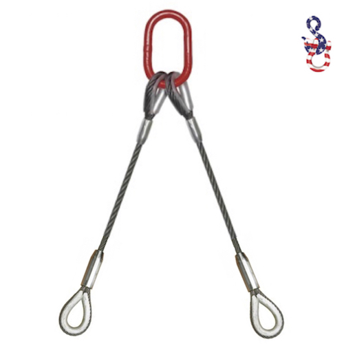 Hook with Safety Latch HSI Two Ply Two Leg 1 x 3 Oblong-to-Hook Bridle Nylon Sling Vertical Capacity 6,000 Lb EE2-801 3//4 Trade Size Alloy Master Link