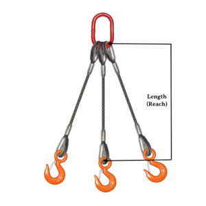 1/2" X 12 Feet, 3 Leg Bridle w/Thimble Eyes & Hooks