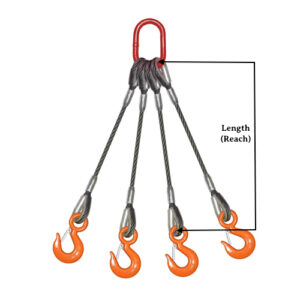 3/8" X 10 Feet, 4 Leg Bridle w/Standard Eyes & Hooks