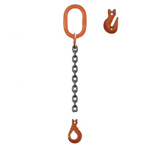 9/32" x 6' Single Leg with Grab and Sling Hook Grade 100 Chain Sling 