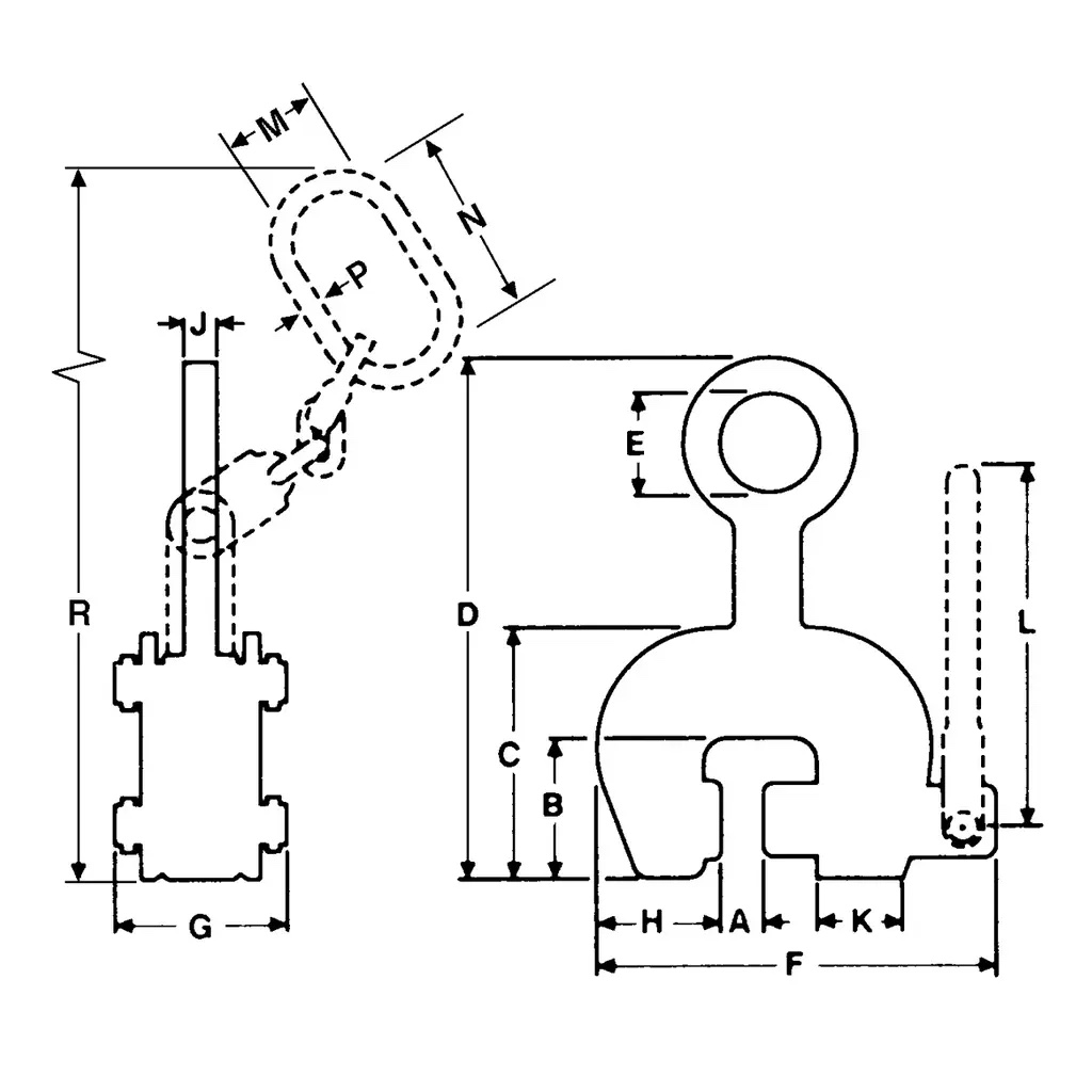 Renfroe Model SCPA Lifting Clamp Spec View