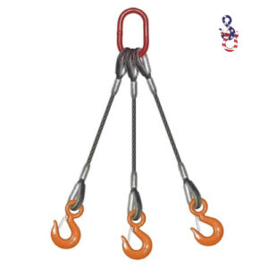 5/8" X 12 Feet, 3 Leg Bridle w/Thimble Eyes & Hooks