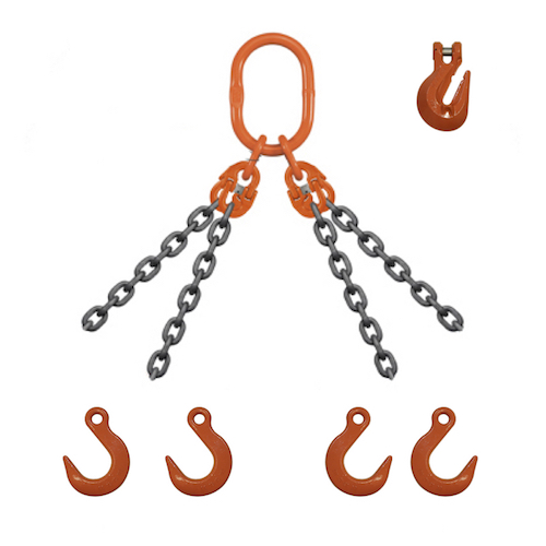 Chain Sling – 4 Leg – 1″ X 10′ – Grade 100 QOFA
