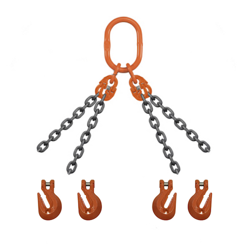 Chain Sling – 4 Leg – 1″ X 10′ – Grade 100 QOG