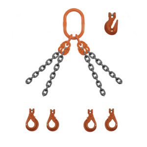 Chain Sling – 4 Leg – 1″ X 10′ – Grade 100 QOSLA