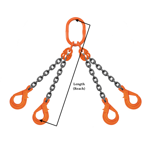 Chain Sling – 4 Leg – 1″ X 10′ – Grade 100, QOF - Image 3