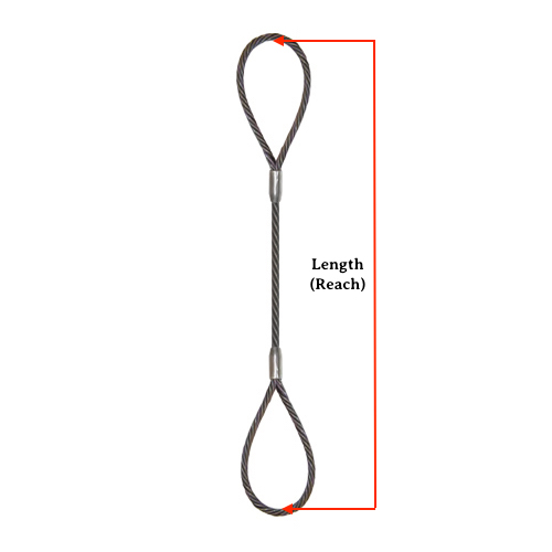 1/2" X 12' Wire Rope Sling w/Standard Eyes - Image 3
