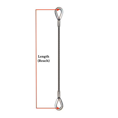 3/4" X 10' Wire Rope Sling w/Thimbled Eyes - Image 3