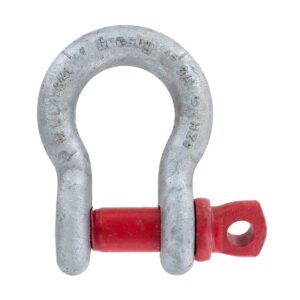 Crosby G-209 Hot-Dip Galvanized Screw Pin Anchor Shackle with Alloy Red Pin and QUIC-CHECK Markings